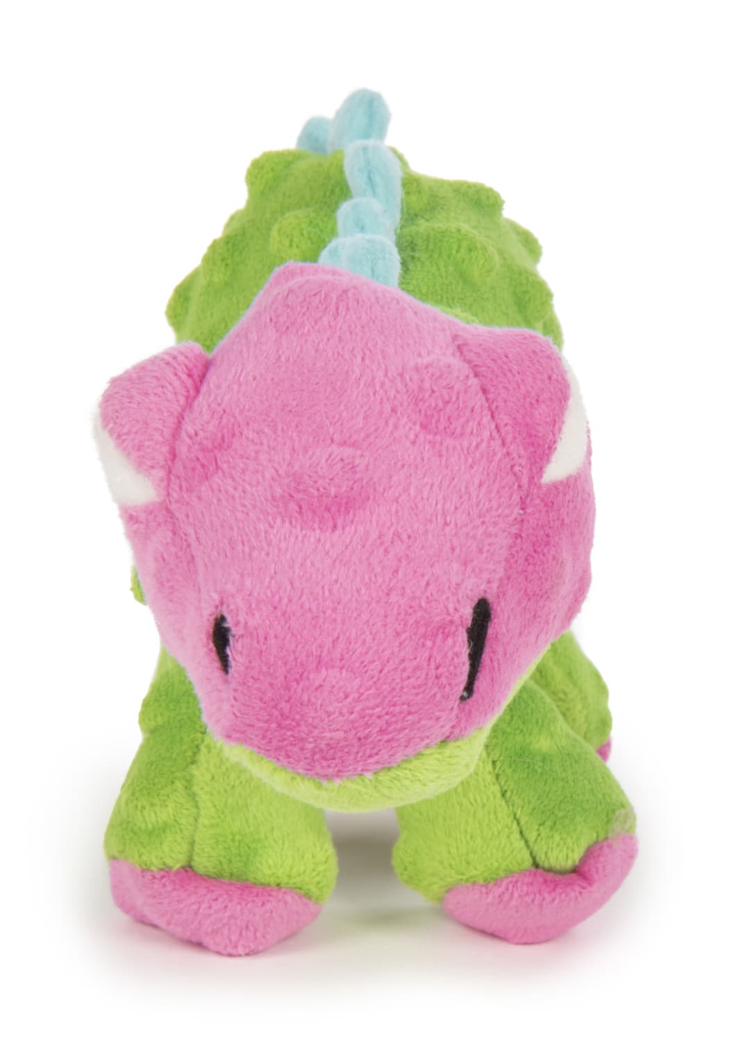 goDog Dinos Spike Squeaky Plush Dog Toy With Chew Guard Technology, Green, Small