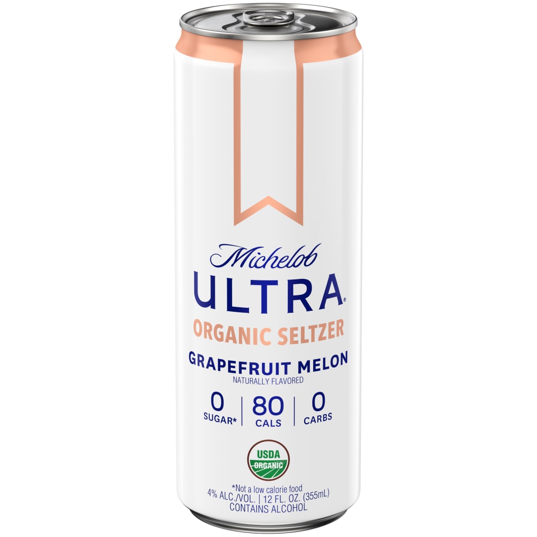 Michelob Ultra Organic Seltzer Grapefruit Melon 12 oz Single CAN Sleek 4ABV