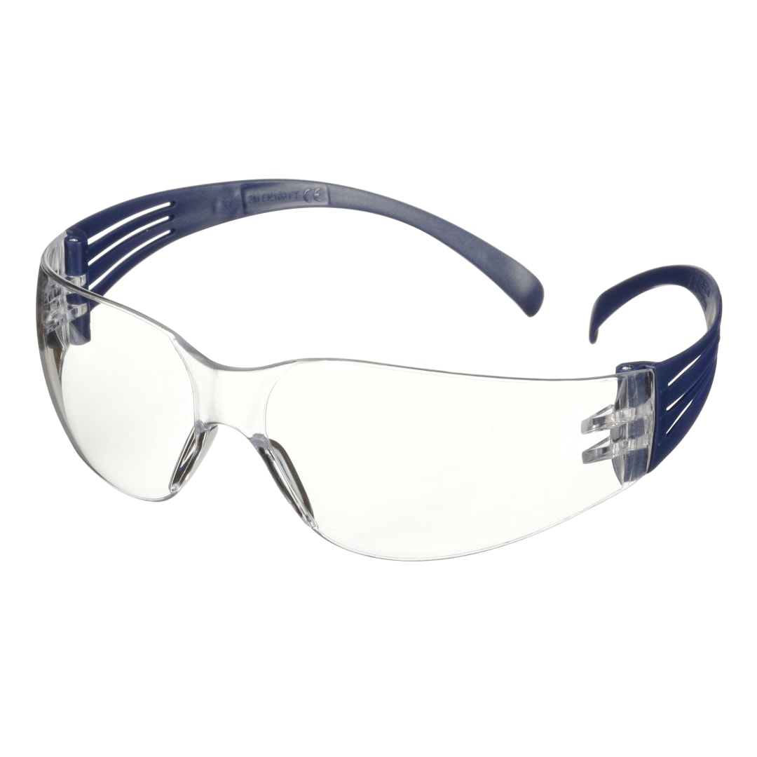 3M™ SecureFit™ 100 İş Güvenliği Gözlükleri, Mavi çerçeve, Çizilmeye Dayanıklı / Buğu Önleyici, Şeffaf lens, SF101AF-BLU-EU, 20/Kutu