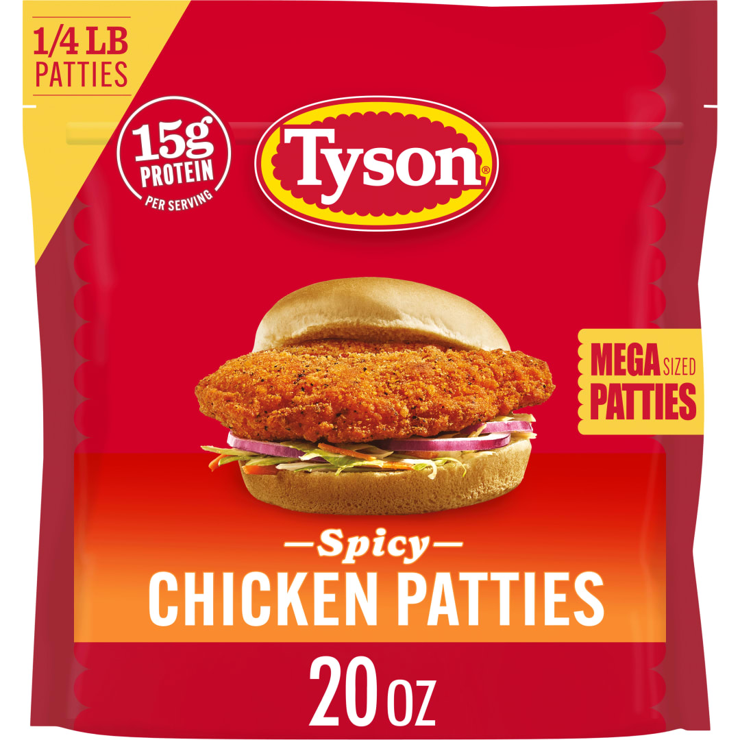 Tyson Frozen Spicy Mega Chicken Patties, 20 oz