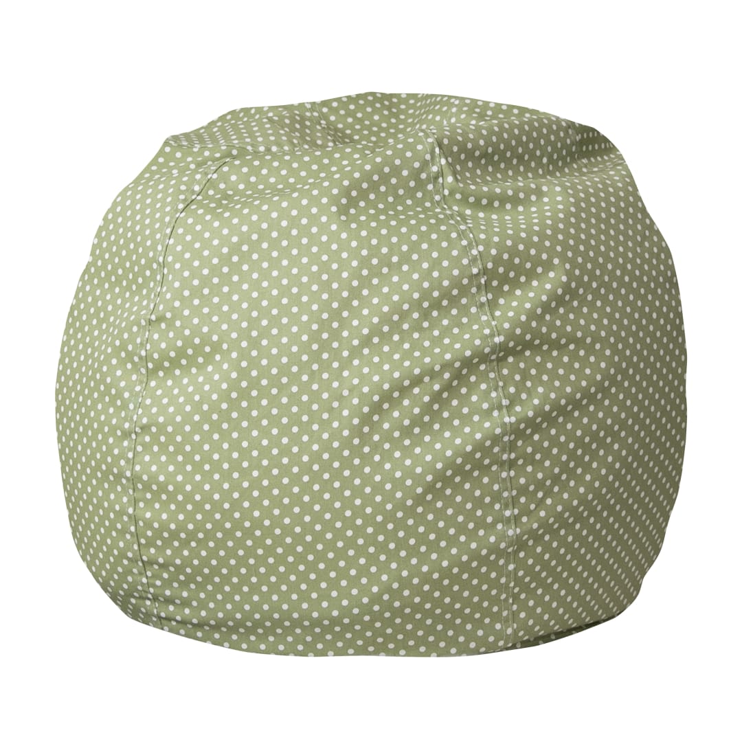 Dillon Small Green Dot Refillable Bean Bag Chair for Kids and Teens