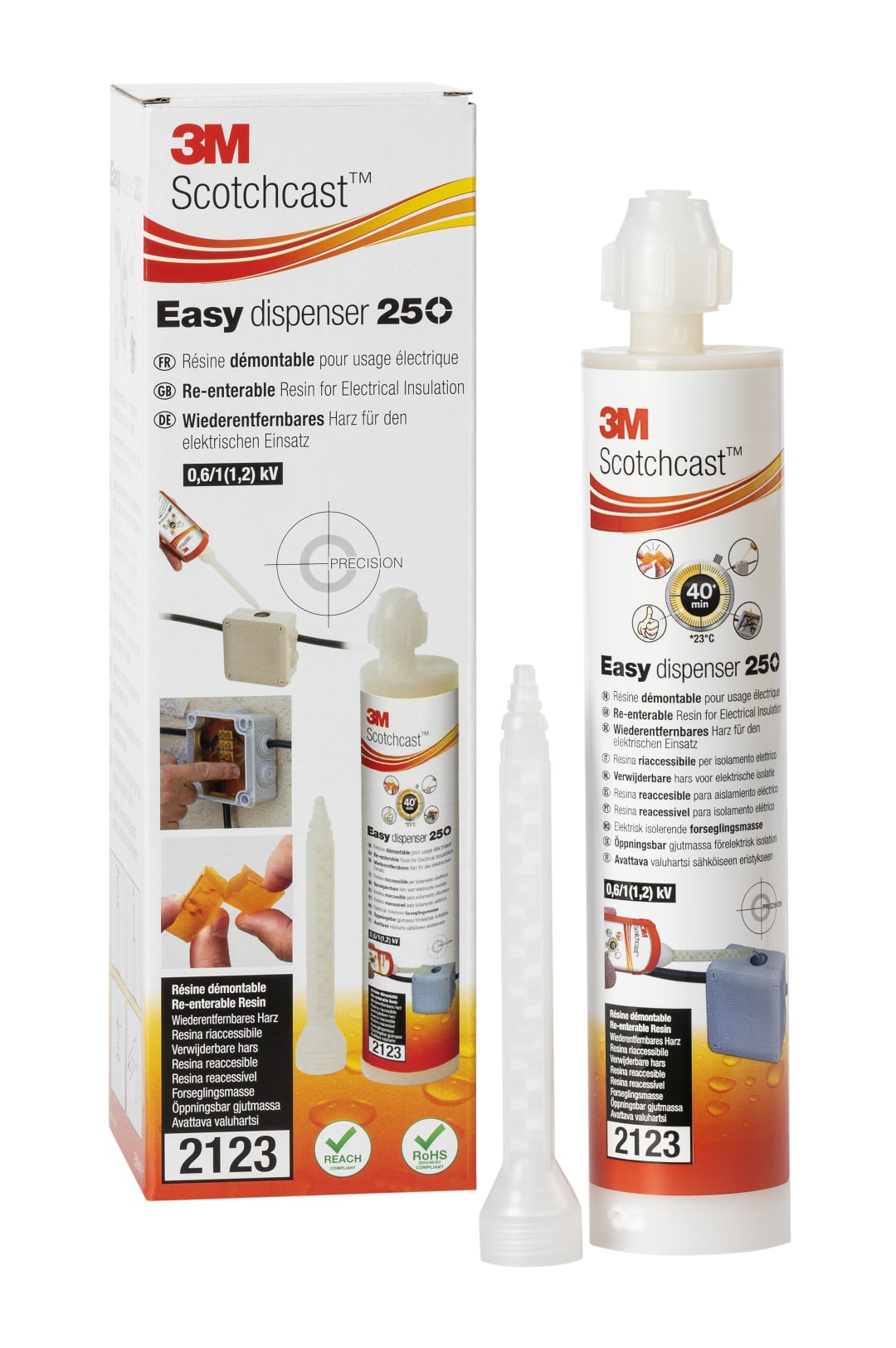 3M™ Scotchcast™ Yeniden Girilebilir Elektrik Yalıtım Reçineleri, SC 2123, Kolay Dispanser 250, Boyut 250 ml