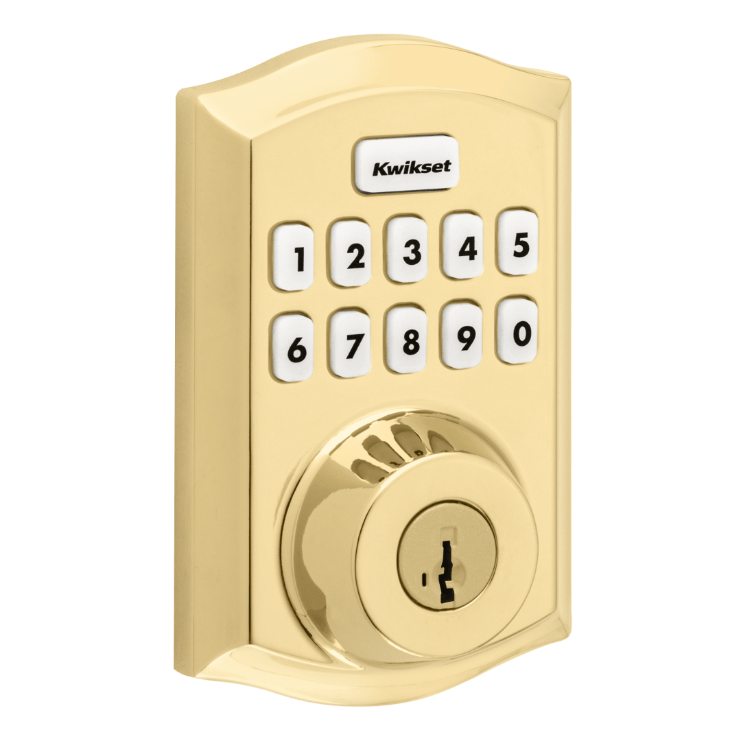 Home Connect 620 Keypad Connected Smart Lock with Z-Wave Technology featuring SmartKey Security™ in Lifetime Polished Brass