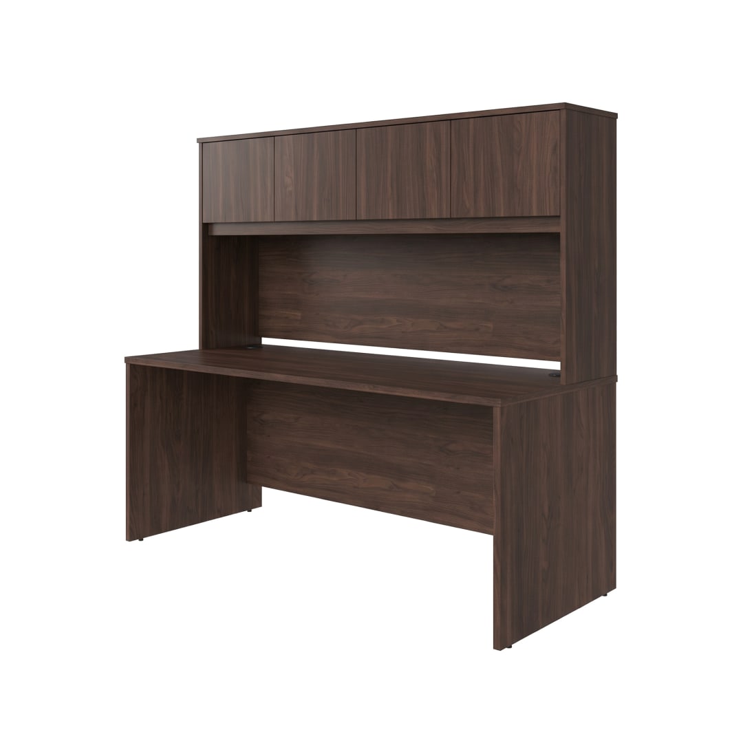 Cornerstone 71"W x 29.25"D Executive Desk with Hutch, Espresso