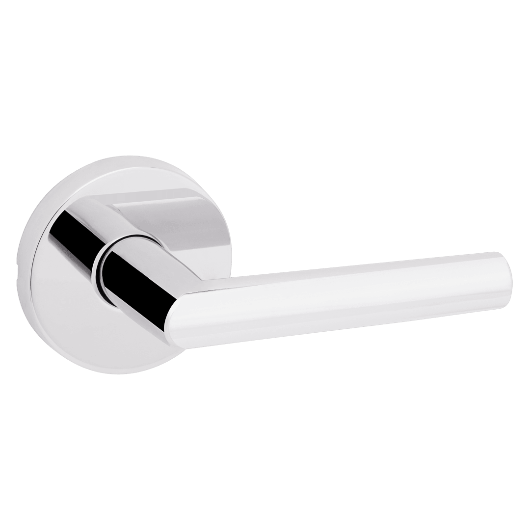 Milan Hall/Closet Round UL Door Lever w/ Round Rose in Polished Chrome