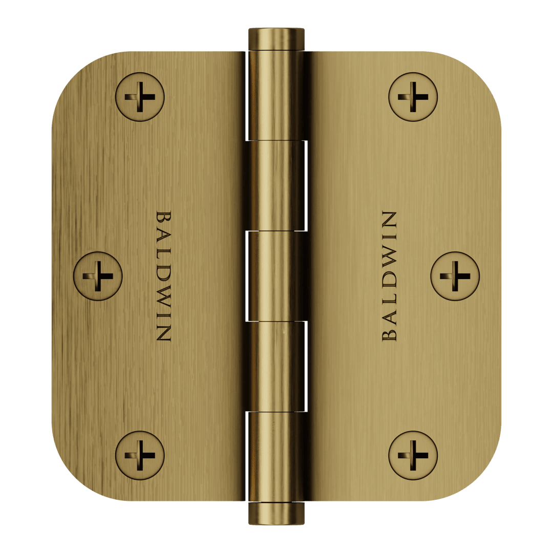 1135 3.5" Radius Corner Hinge In Heirloom Brass