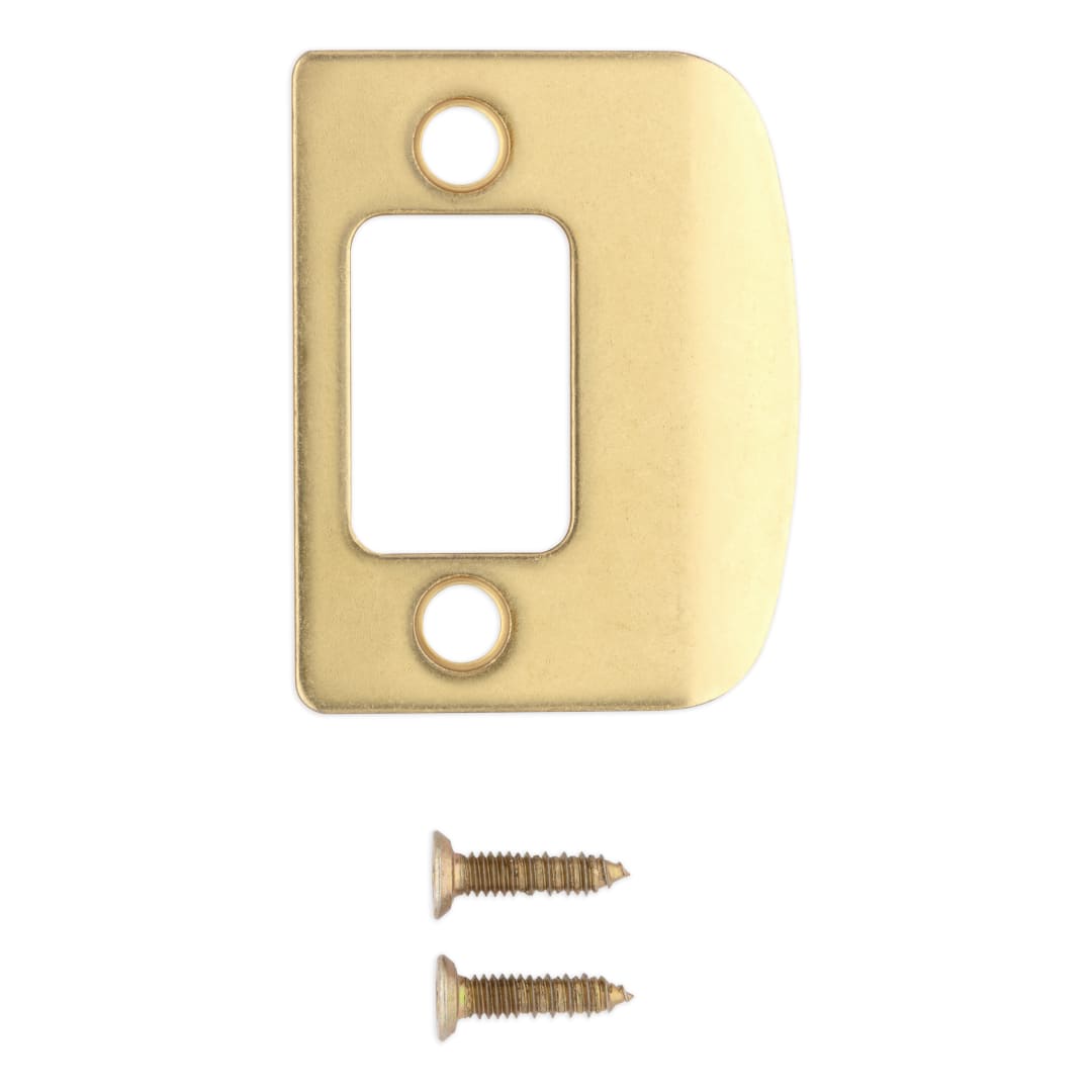 Deadbolt Square Corner Full Lip Strike for Polished Brass Finish
