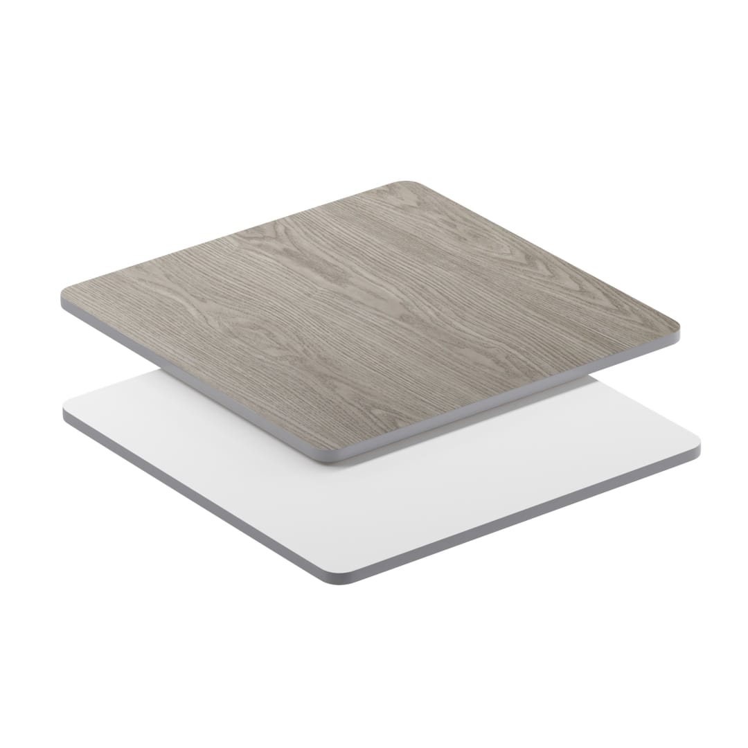 Glenbrook 36" Square Table Top with White or Gray Reversible Laminate Top