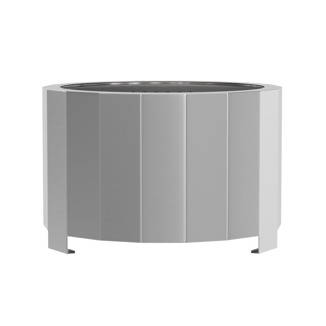 Titus Commercial Grade 27 inch Smokeless Outdoor Firepit, Natural Wood Burning Portable Fire Pit With Water-Resistant Cover, Stainless Steel