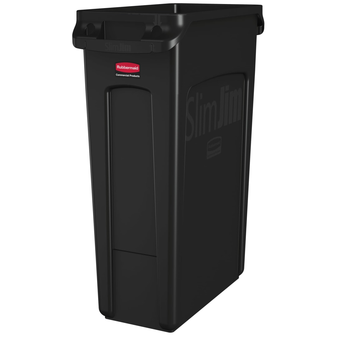 Rubbermaid Commercial Products SLIM JIM 23 GallonVented Trash Can , Beige