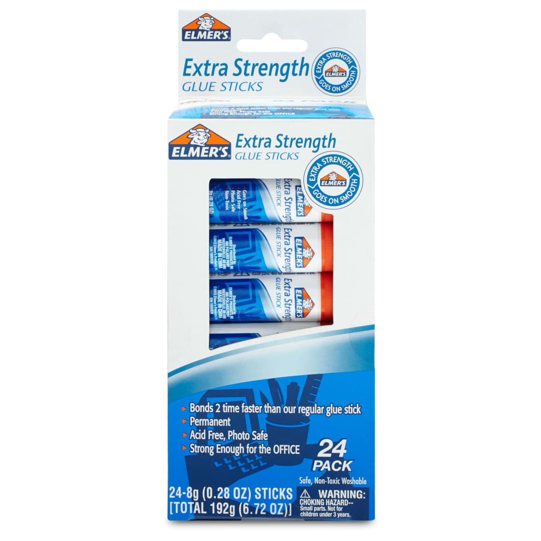 Elmer's Extra Strength Office Glue Sticks, 8g (0.28 oz), 24 Count