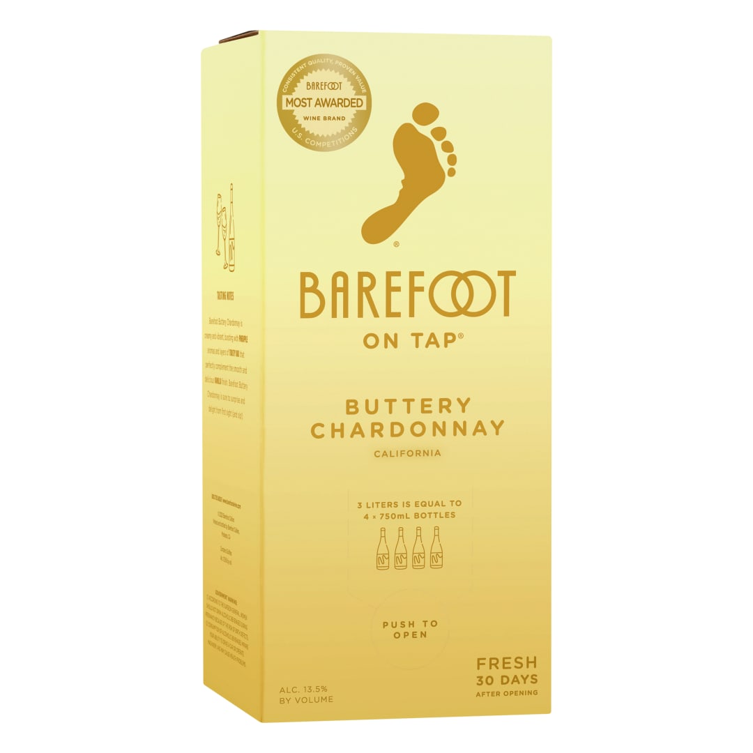 Barefoot Cellars On Tap Buttery Chardonnay White Wine 3L Box Wine