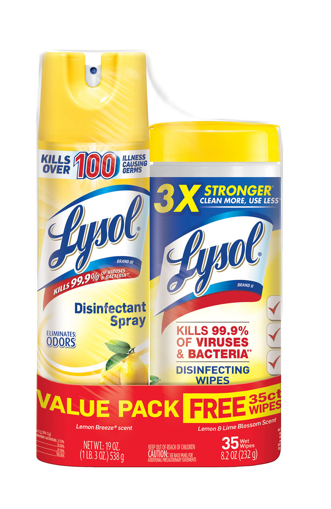 LYSOL® LDS Lemon Breeze® 19 oz./ LDW Lemon & Lime Blossom 35 ct. Free 6/1 ct.