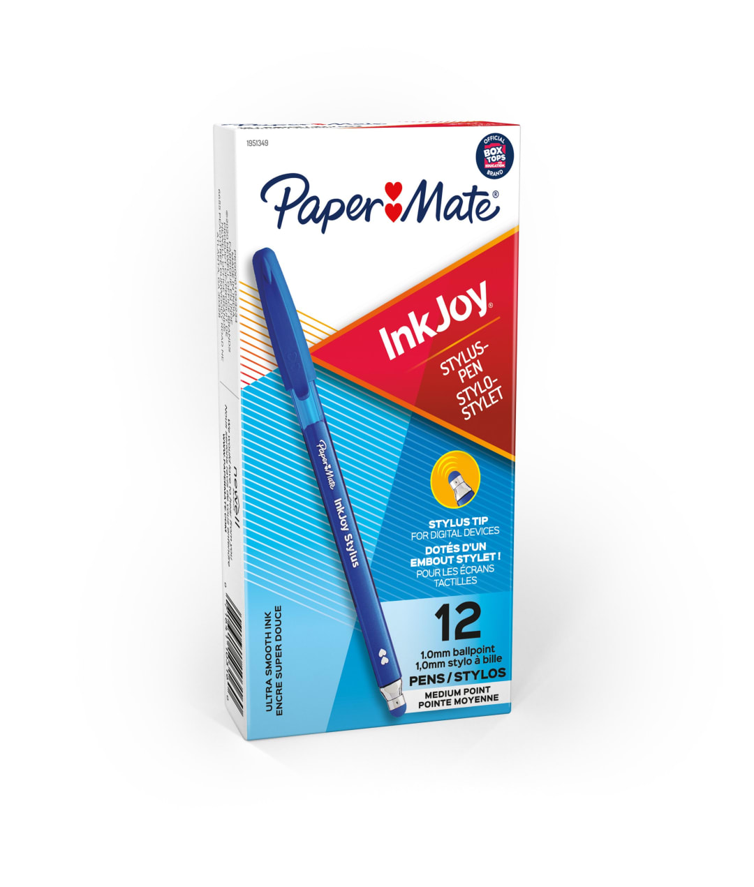 Paper Mate® InkJoy® 2-in-1 Stylus Ballpoint Pens, Medium Point, Blue, 12 Count