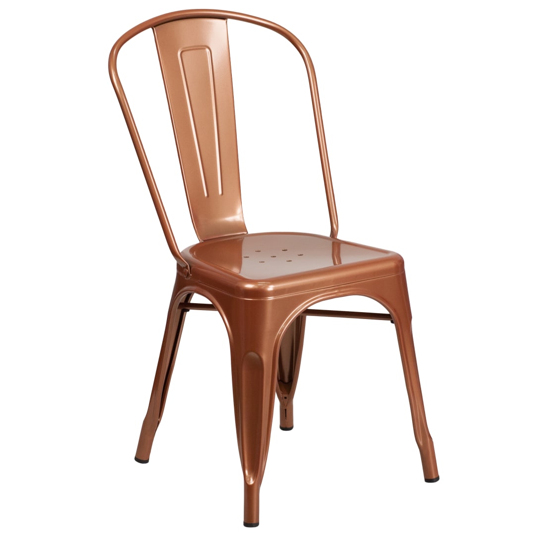 Tenley Commercial Grade Copper Metal Indoor-Outdoor Stackable Chair
