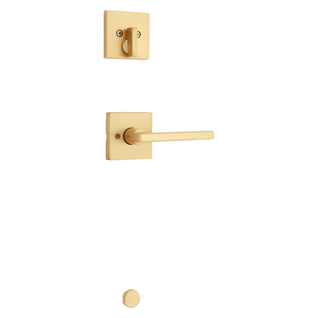 971 Single Cylinder Interior Pack w/ Halifax Square Lever in Satin Brass