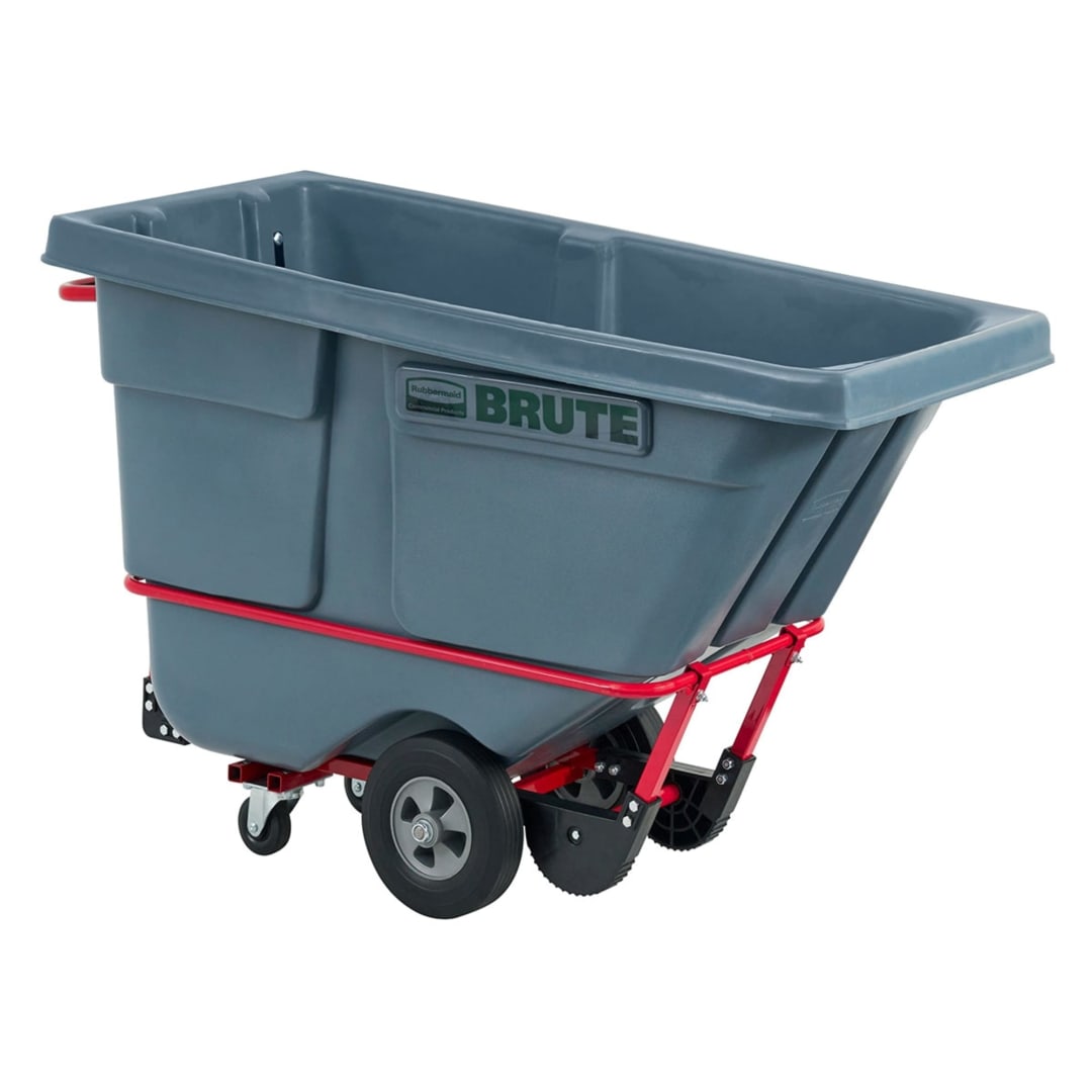 BRUTE Tilt Dump Truck/Trash Cart/Garbage Collection/Recycling, 0.5 Cubic Yard, Heavy Load Capacity, 850 lbs., Gray, Distribution Centers/Warehouse/Manufacturing/Stadiums (2192466)