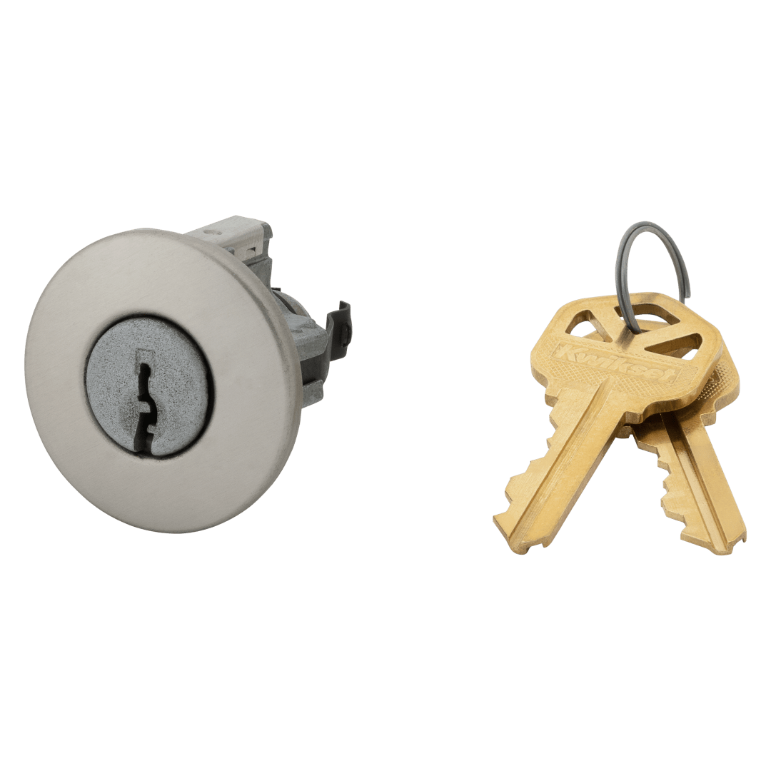 Pin &amp; Tumbler Cylinder and Cover for Tylo &amp; Cove Knob in Satin Nickel Finish