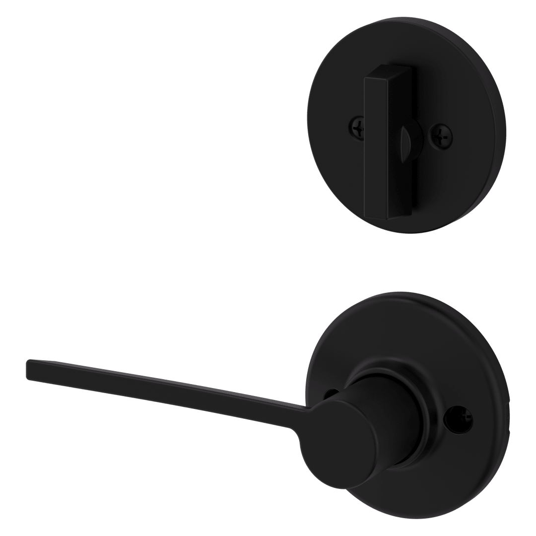 604 Single Cylinder Interior Pack w/ Ladera Right-Handed Lever for Kwikset Series Handlesets in Matte Black