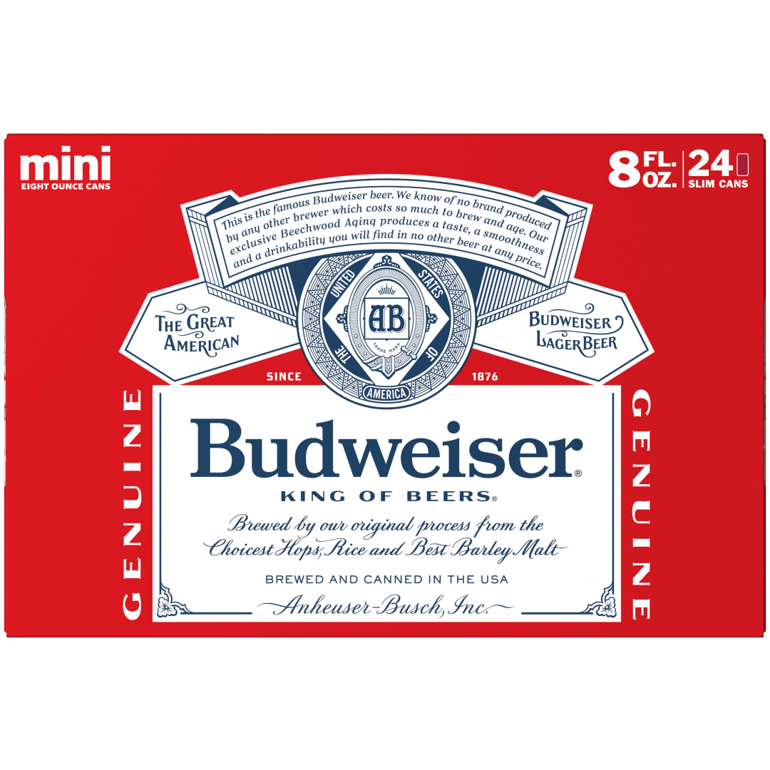 Budweiser American Lager Beer 24 Pack, 8 fl oz Cans