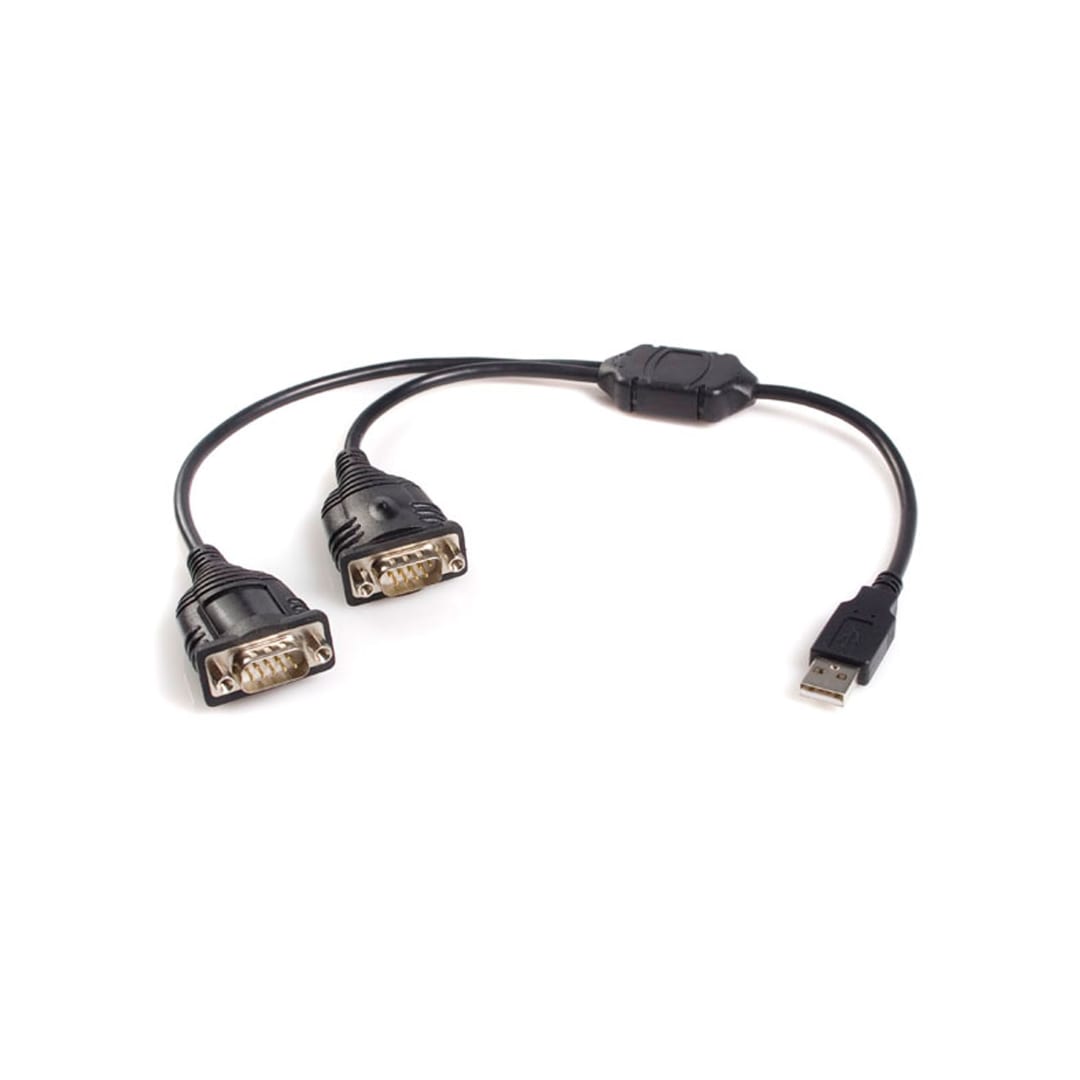 2 Port USB to RS-232 Serial DB9 Adapter