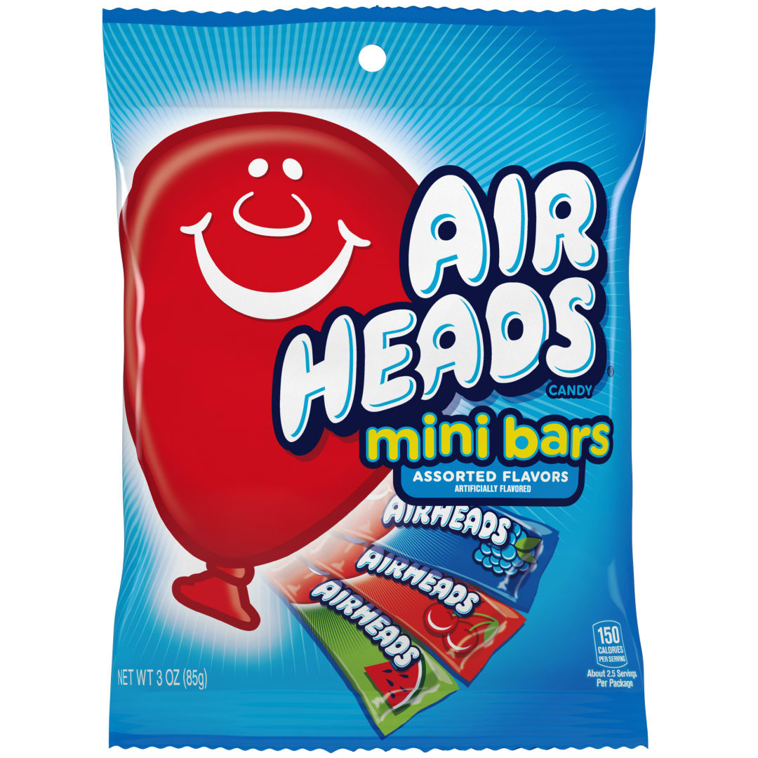 Airheads Mini Bars Assorted Flavors 3 oz Peg Bag