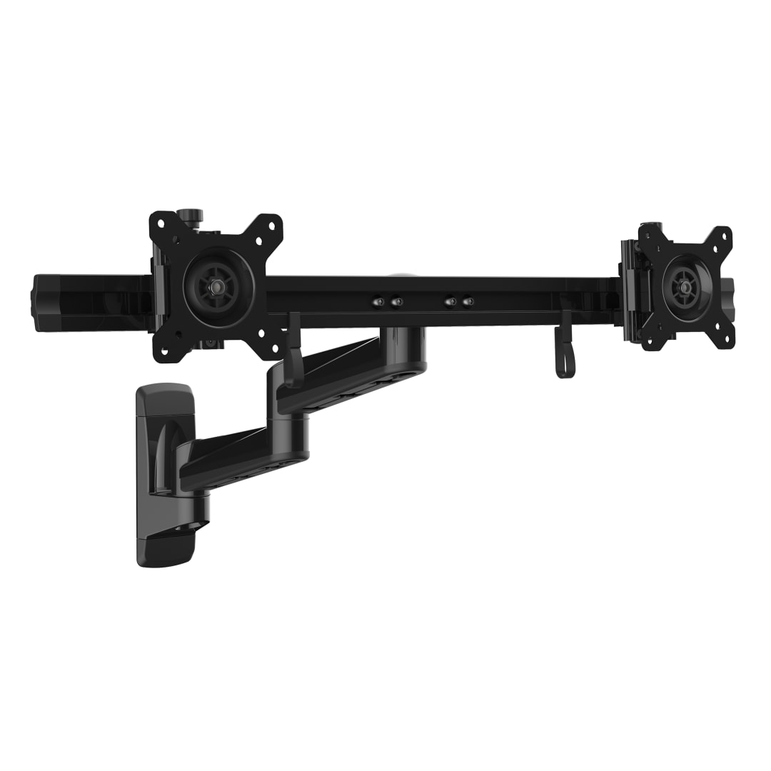Wall mountable dual monitor arm
