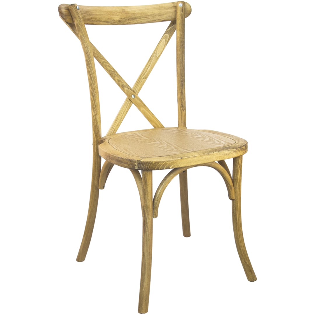 Advantage Hand Scraped and Stained Natural Finish X-Back Chair