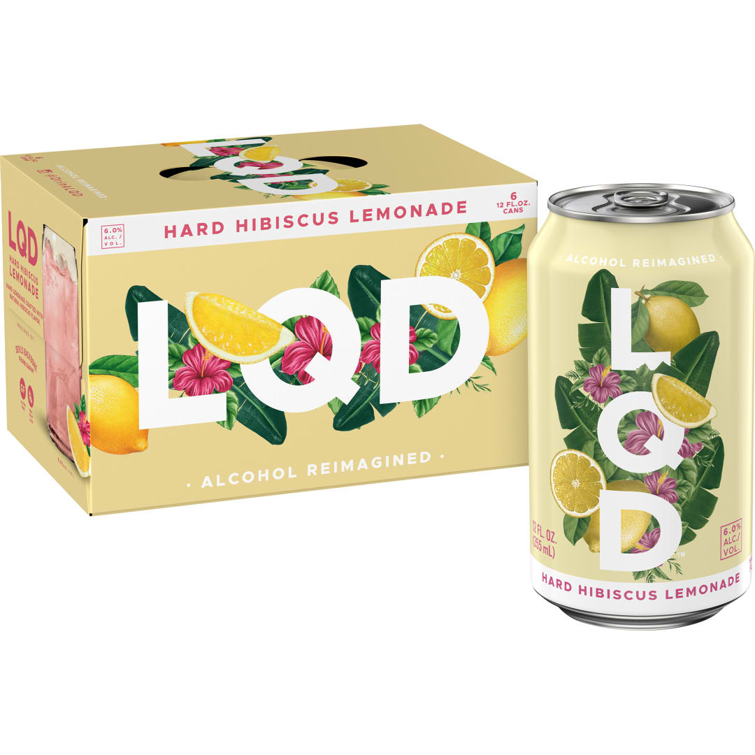 LQD Hard Hibiscus Lemonade, 6 Pack 12 fl. oz. Cans