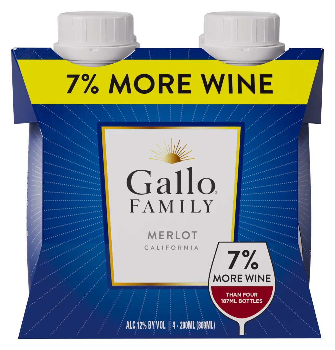 Gallo Family Vineyards Merlot Red Wine Single Serve 187ml Bottle