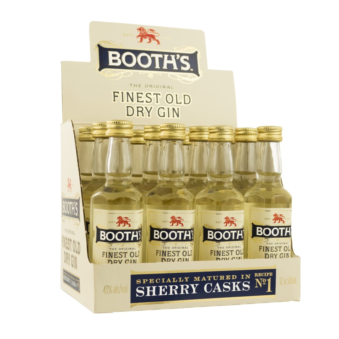Booth's The Original Finest Old Dry Gin 12 Pack 50ml 86 Proof