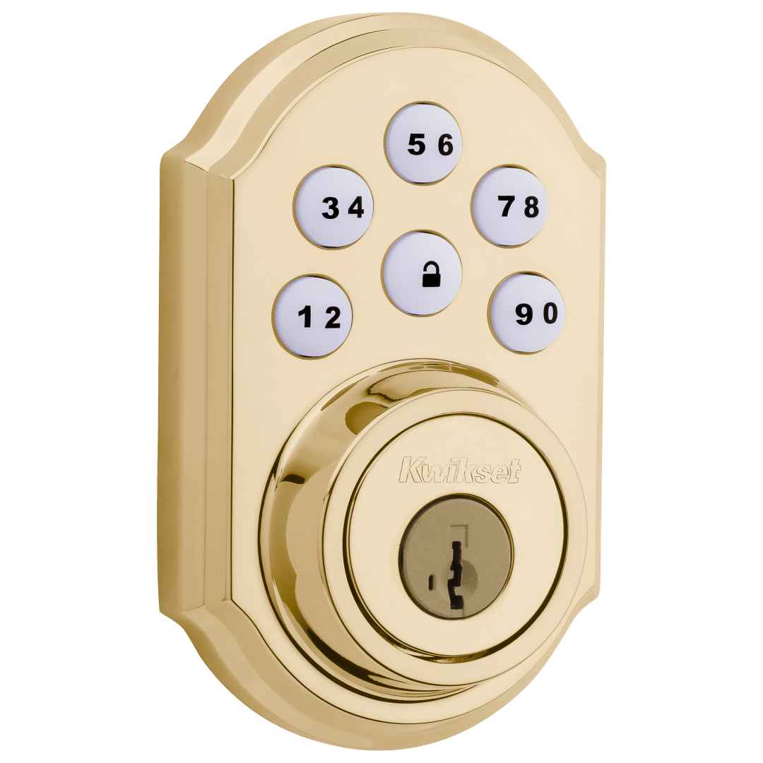909 SmartCode® Electronic Deadbolt featuring SmartKey Security™ in Lifetime Polished Brass
