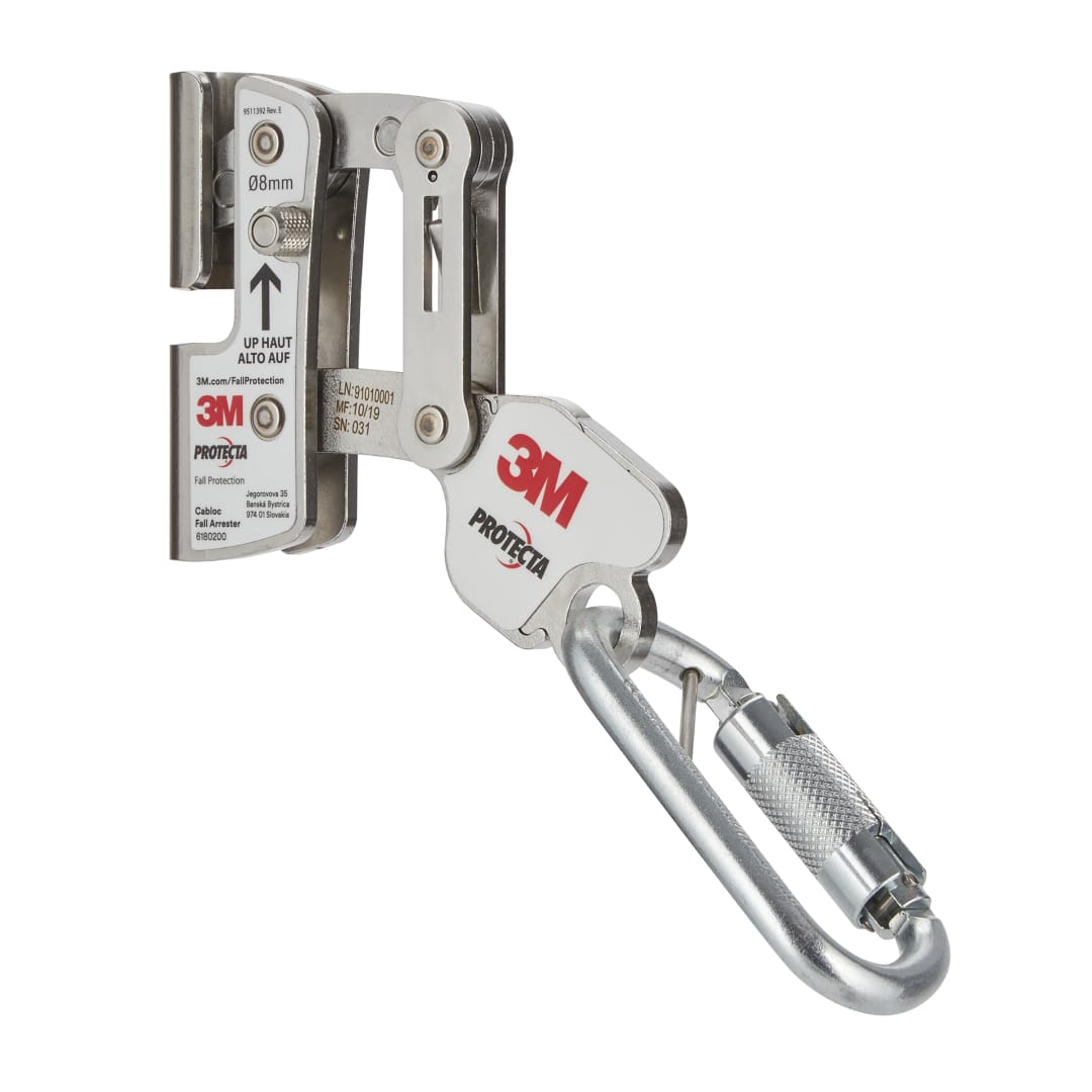3M™ Protecta® Vertical Cable Ladder System Traveler with Zinc Plated Carabiner, Fits 8 mm Cable, 6180200