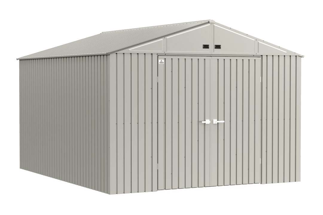 Arrow Elite Steel Storage Shed, 10x12, Cool Grey