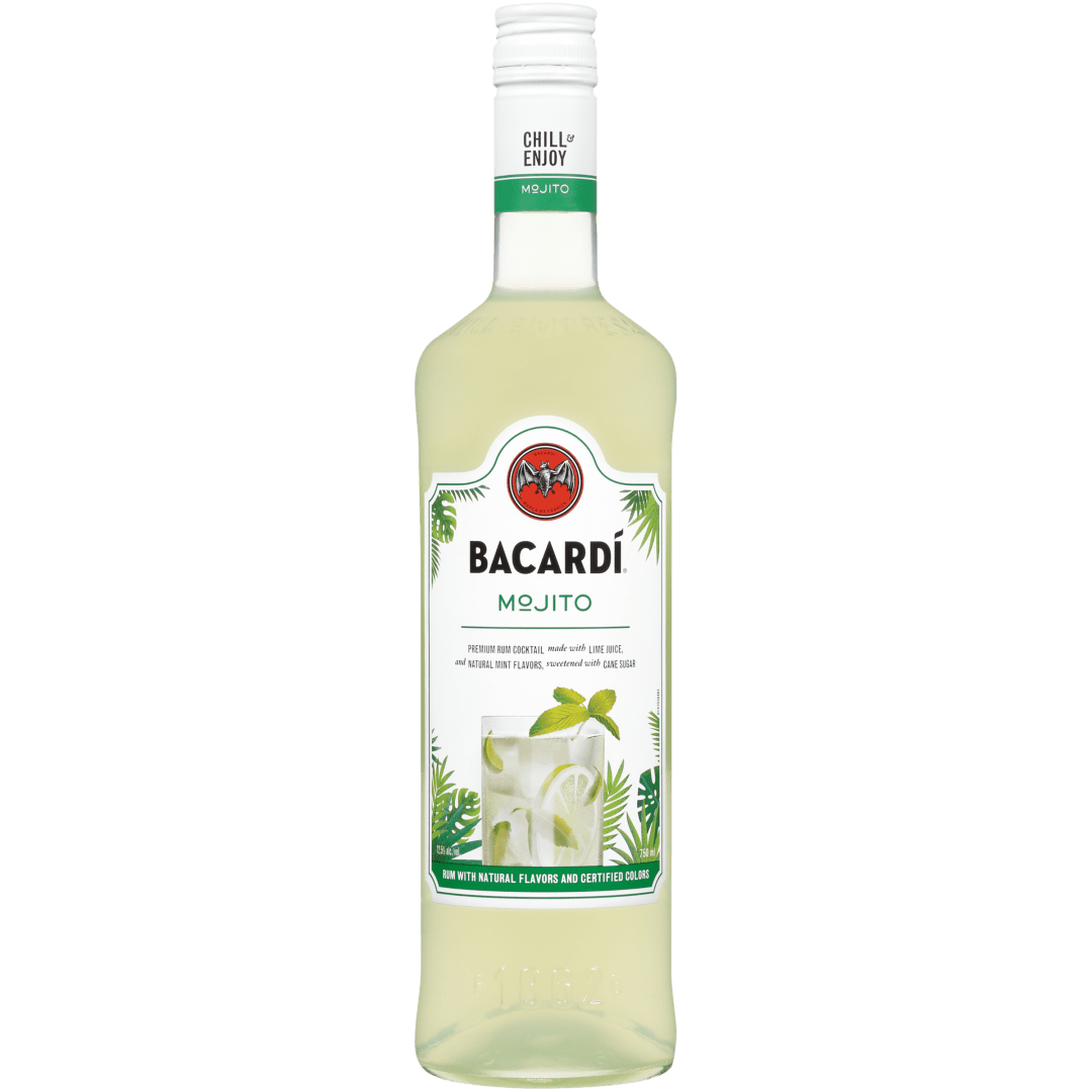 Bacardi Mojito Ready To Serve Premium Rum Cocktail, Gluten Free 12.5% 750mL