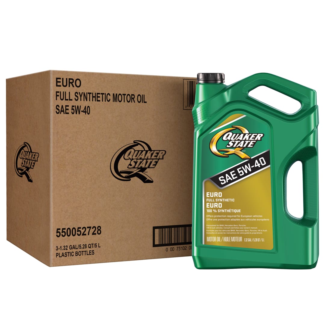 Quaker State Euro Full Synthetic 5W-40 Motor Oil, 5 Litre (3 Pack)