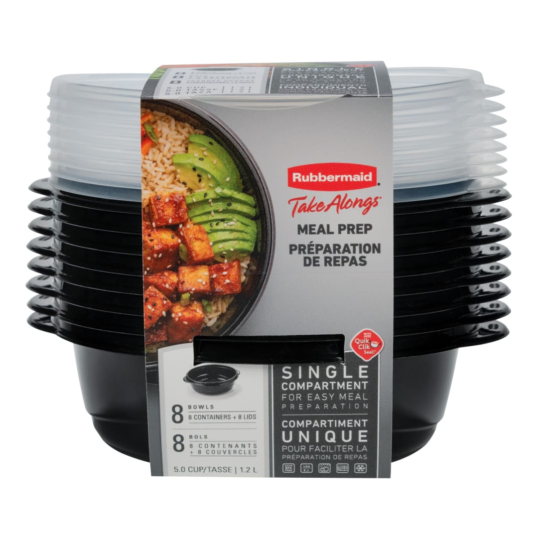 Rubbermaid® TakeAlongs® Food Storage Containers, 5 Cup, 8 Pack