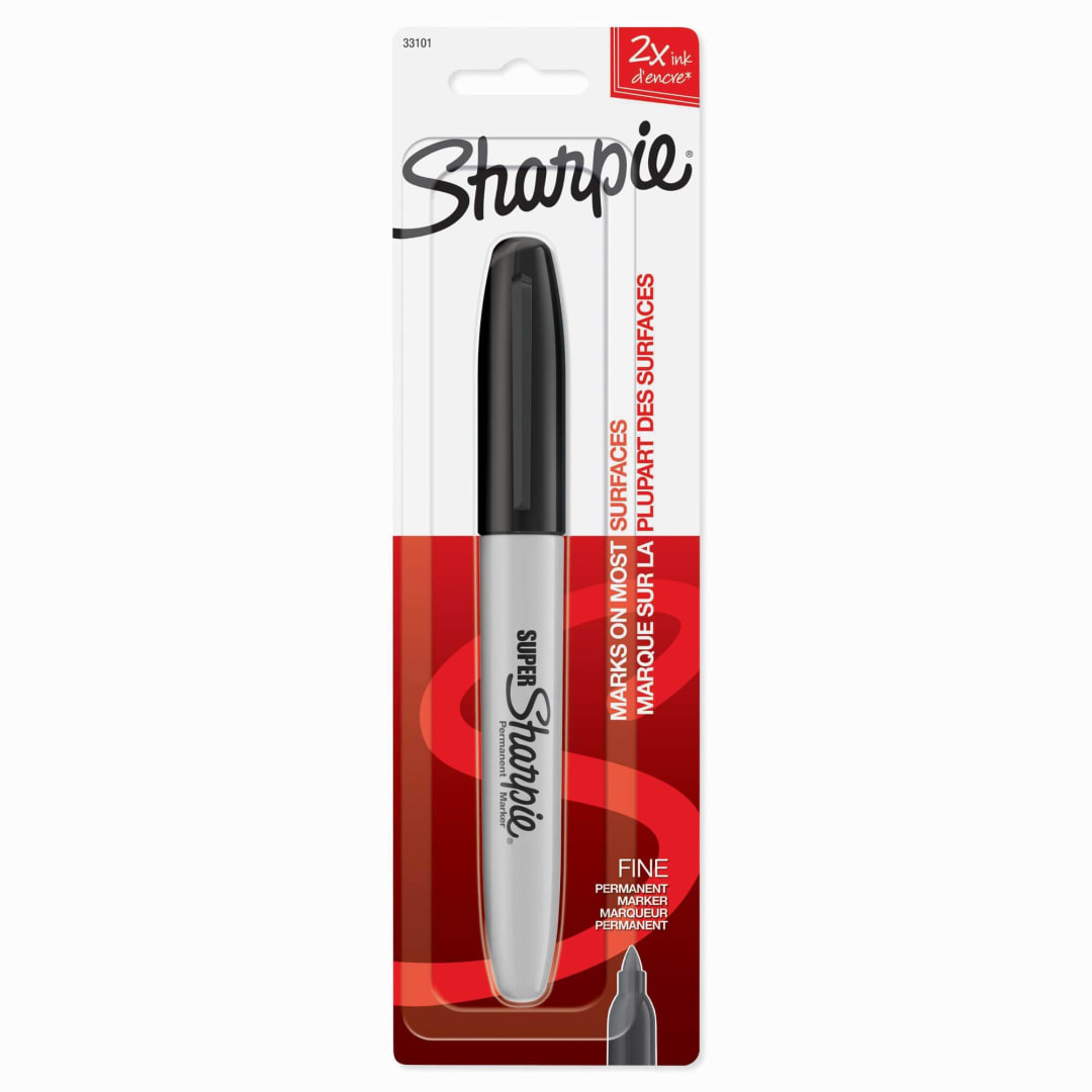 Sharpie® Super Permanent Marker, Fine Point, Black, 1 Count