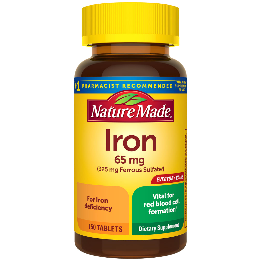 Nature Made Iron 65 mg (325 mg Ferrous Sulfate) Tablets - 150ct