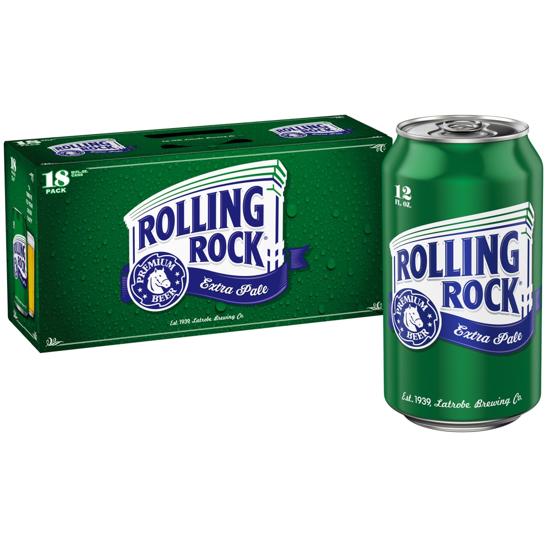 Rolling Rock Extra Pale Beer, 18 Pack 12 fl. oz. Cans, 4.6% ABV