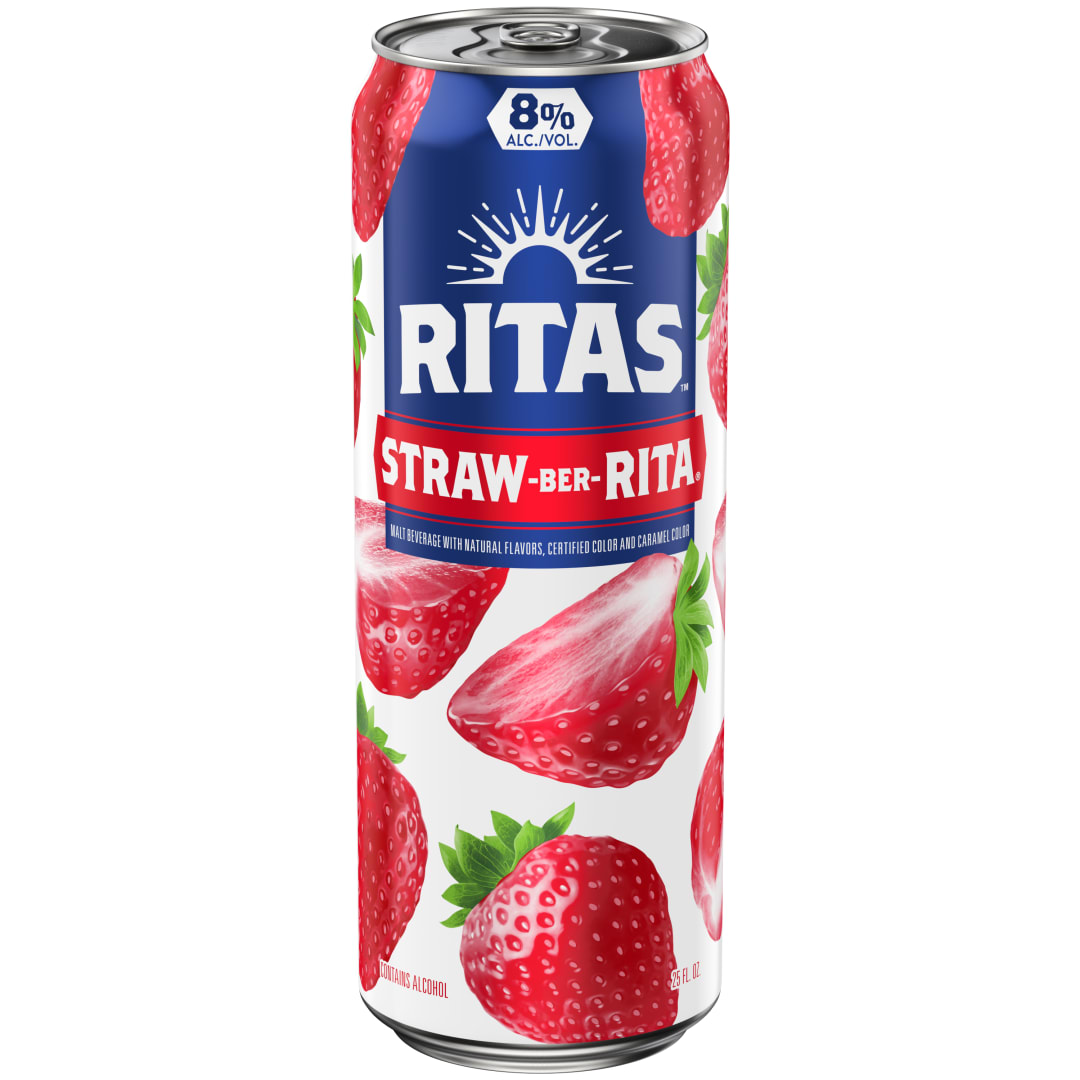 Ritas Straw-Ber-Rita Sparkling Margarita, 25 fl. oz. Can, 8% ABV