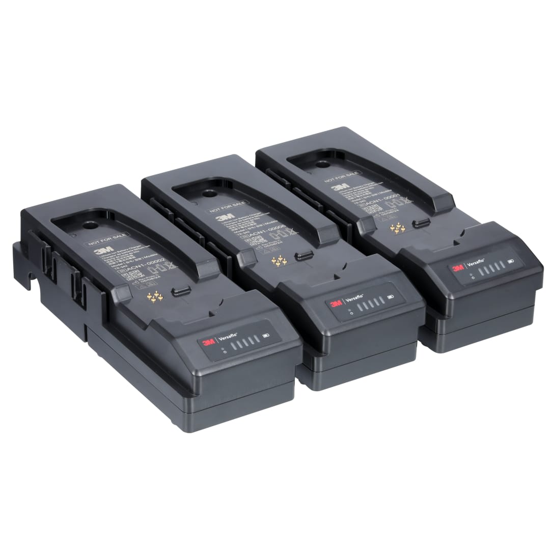 Sadece Versaflo™ TR-300+ PAPR, TR-342-3 için 3M™ Versaflo™ 3 İstasyonlu Pil Şarj Cihazı Paketi