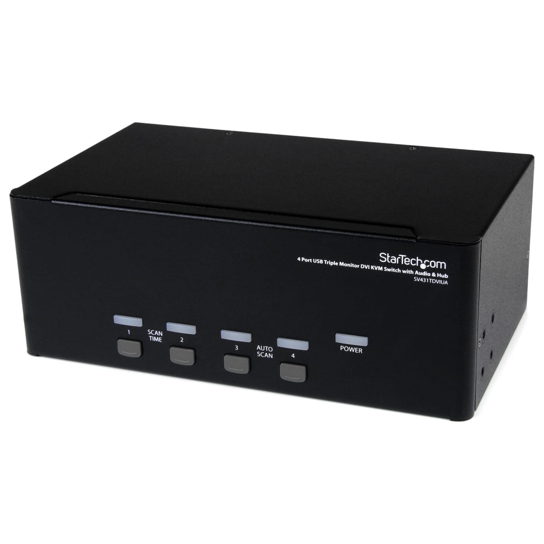 4 Port Triple Monitor DVI KVM with USB and Audio