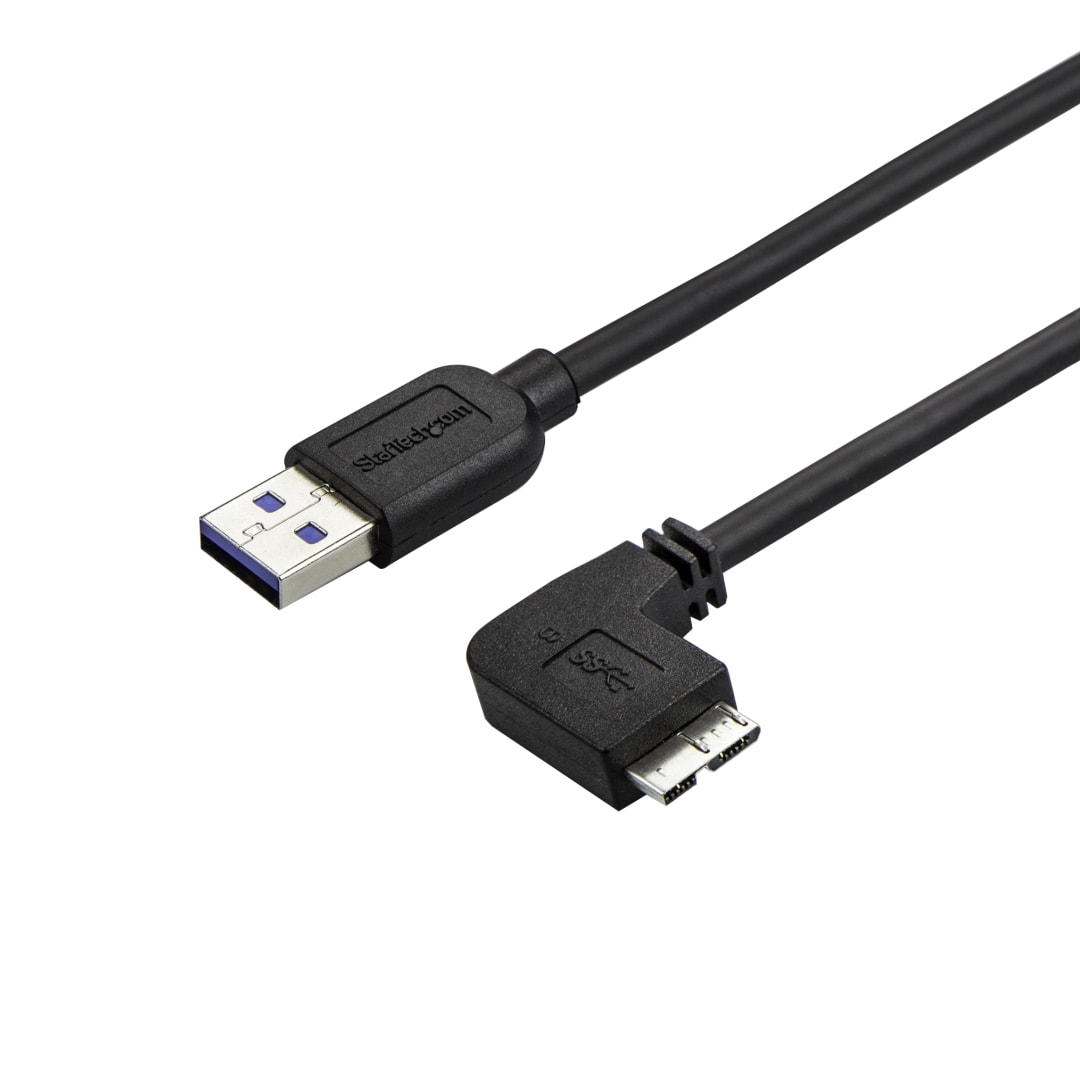 0 5m USB 3 0 A to Micro B Right Angle Slim Cable
