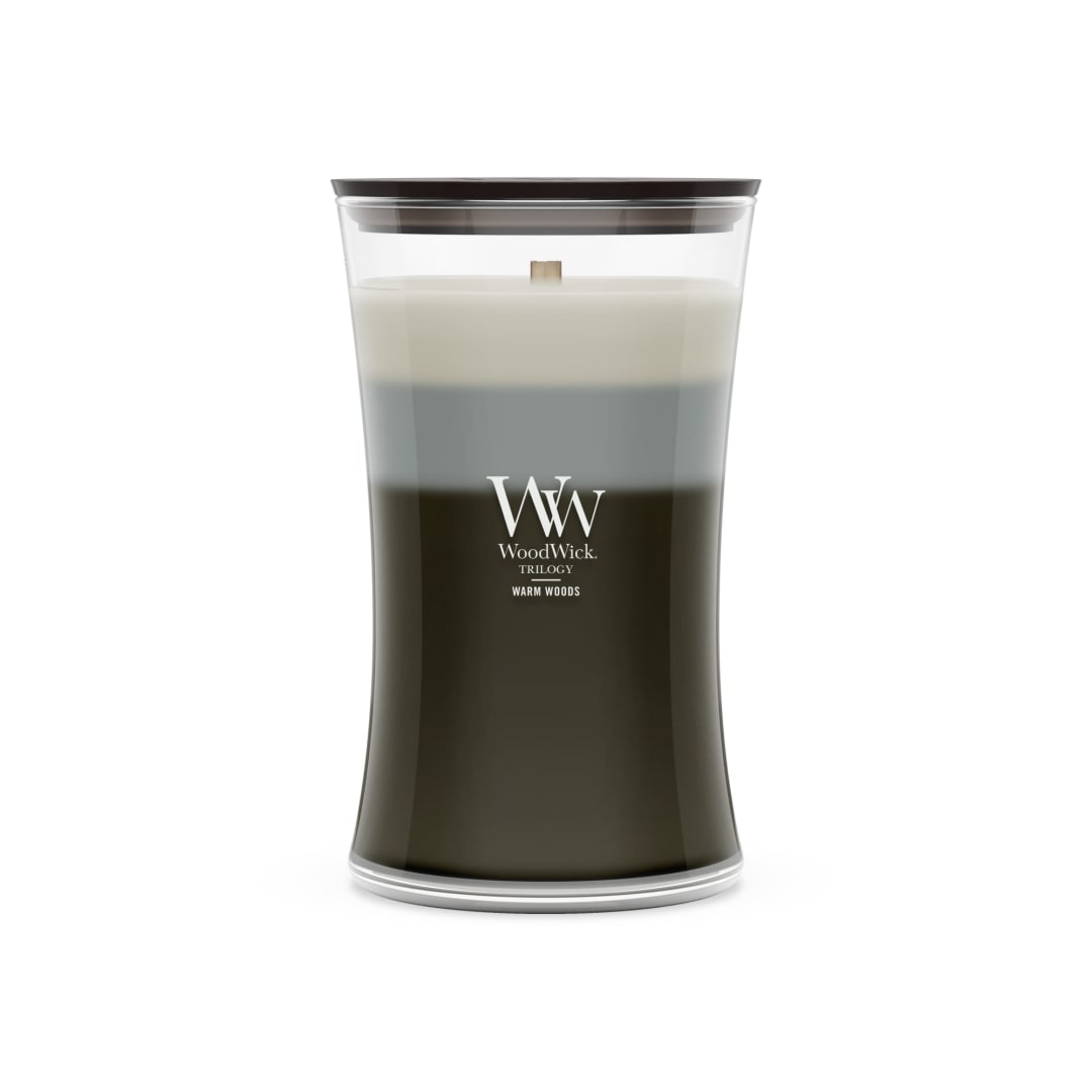 WoodWick Warm Woods Large Hourglass Trilogy Candle
