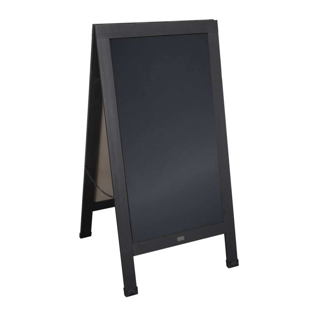 Canterbury Black 48x24 Vintage Wooden A-Frame Indoor/Outdoor A-Frame Magnetic Chalkboard Sign Set with 8 Chalk Markers, 10 Stencils, 2 Magnets