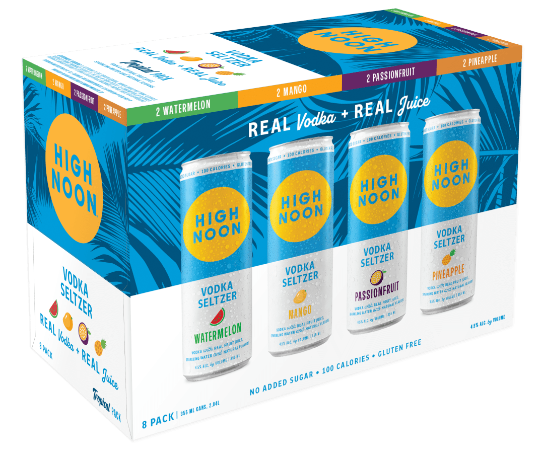 High Noon Tropical Pack Vodka Hard Seltzer Variety Pack 8 355ml Cans