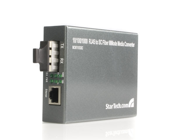 10/100/1000 RJ45 to SC Fiber MMode Media Converter