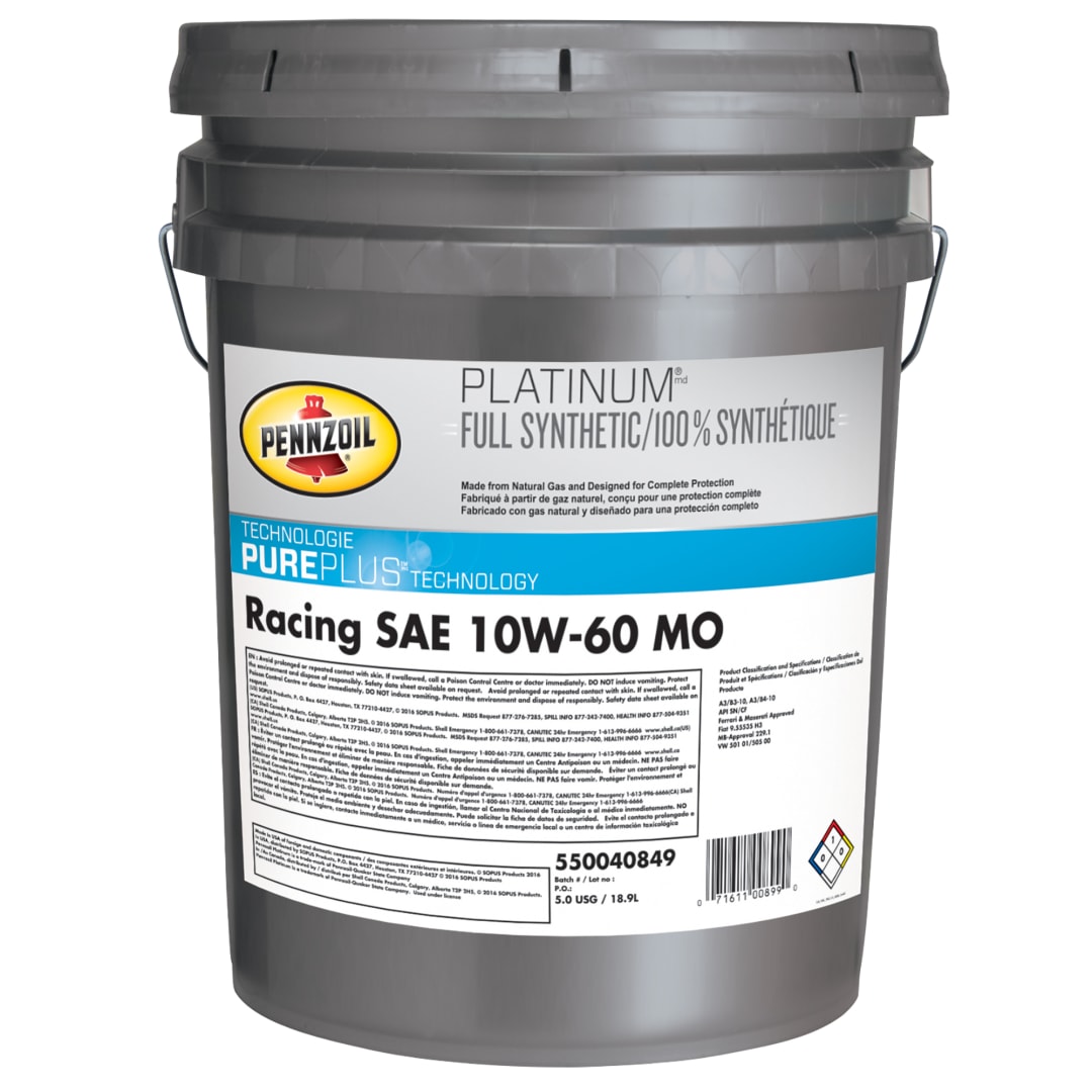 Pennzoil Platinum Racing Full Synthetic 10W-60 Motor Oil, 55 Gallon Drum
