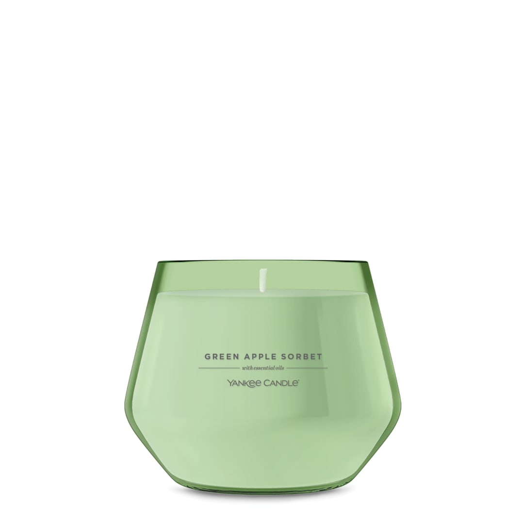 Yankee Candle Studio Scented Candle with up to 50 Hour Burn Time, Premium Plant Wax Blend for Consistent Burn, 10 oz Jar Candle with Room Filling Fragrance, Green Apple Sorbet